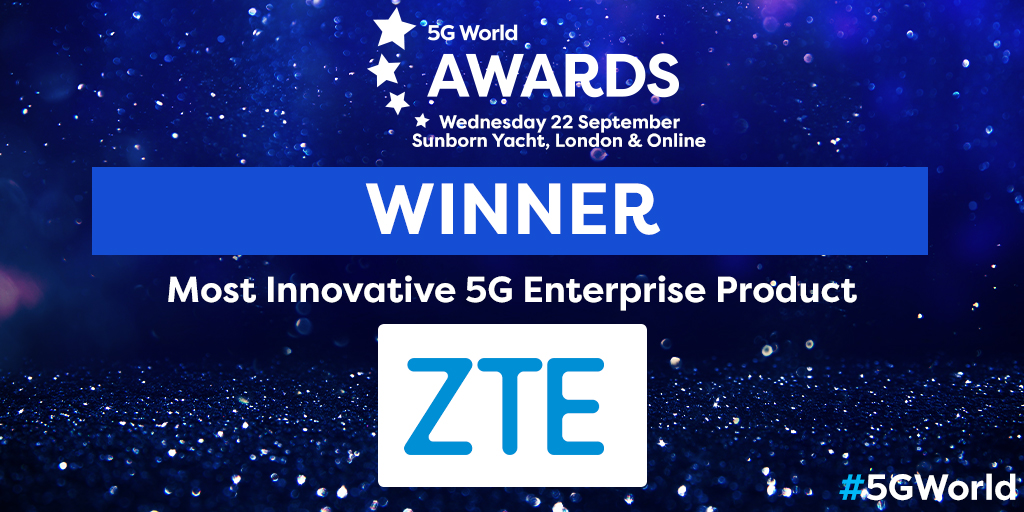 中兴通讯5G智慧工厂荣获5G World 2021峰会“最具创新力5G企业产品”大奖